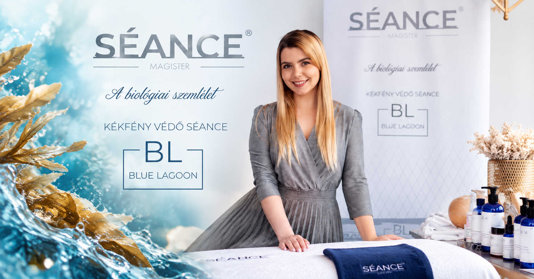 Ruzsa Norina a Blue Lagoon Séance kékfényvédő kezelésen